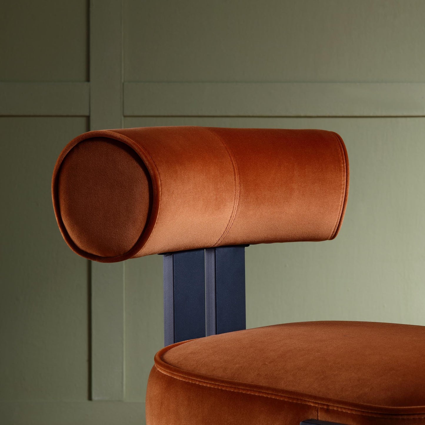 Chaise de salle à manger en velours rouille Ophelia