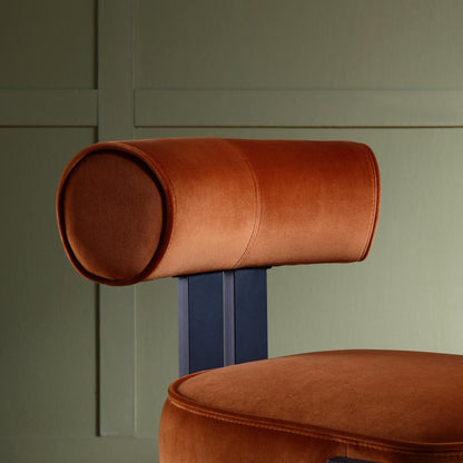 Chaise de salle à manger en velours rouille Ophelia