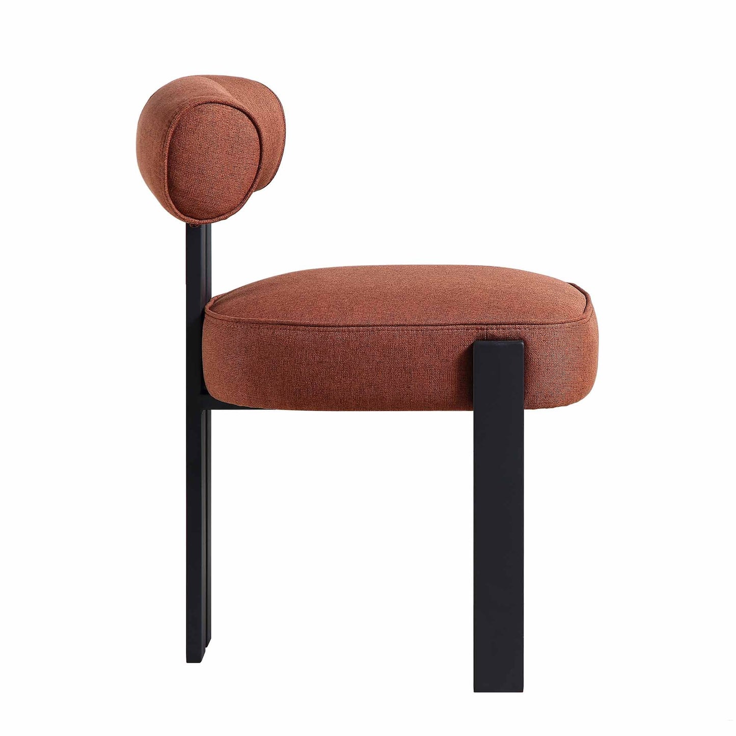 Chaise de salle à manger en tissu terre cuite Ophelia