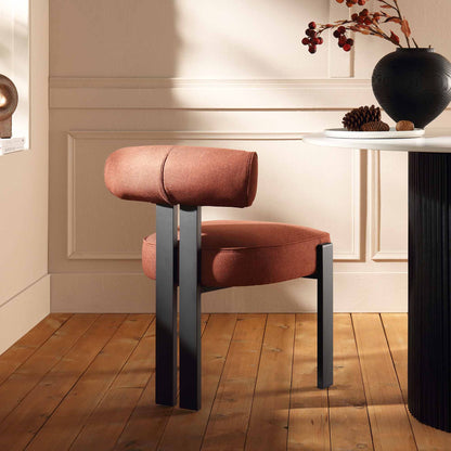 Chaise de salle à manger en tissu terre cuite Ophelia