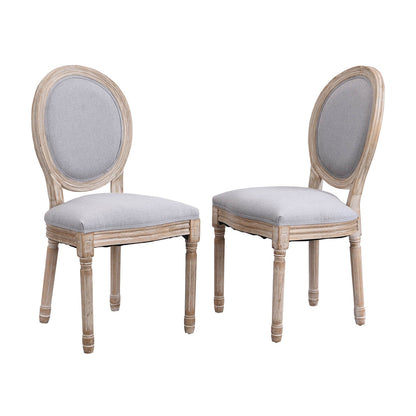 Lot de 2 chaises de salle à manger classiques en bois blanchi à la chaux Lainston, gris