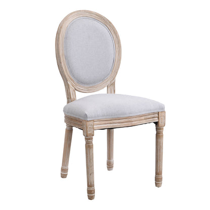 Lot de 2 chaises de salle à manger classiques en bois blanchi à la chaux Lainston, gris