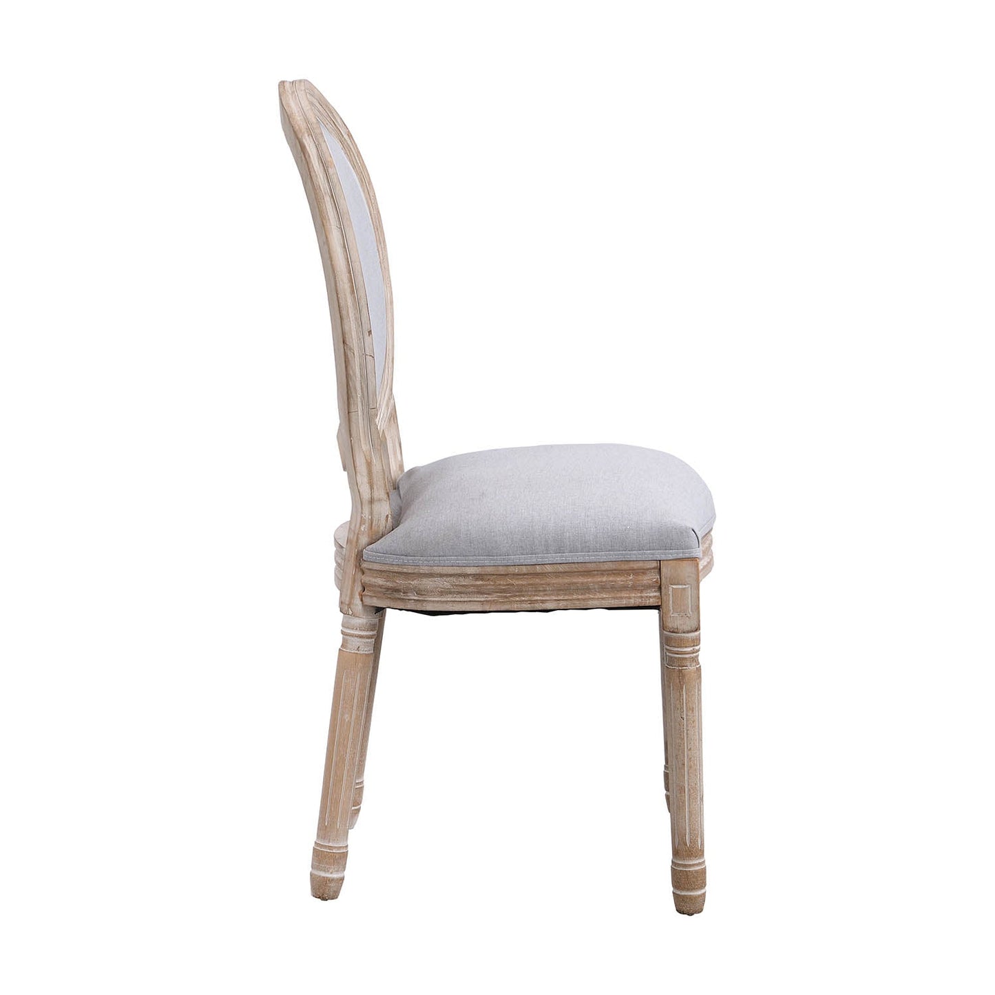 Lot de 2 chaises de salle à manger classiques en bois blanchi à la chaux Lainston, gris