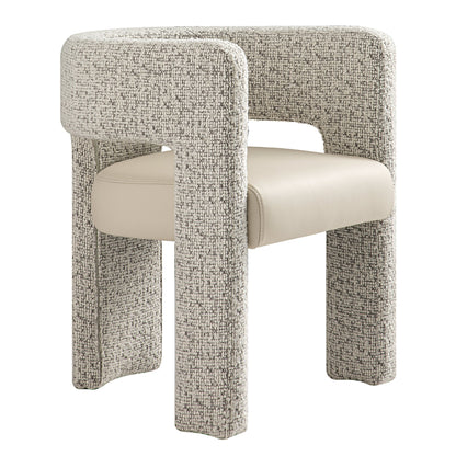 Chaise de salle à manger Greenwich Taupe Boucle et siège en similicuir beige