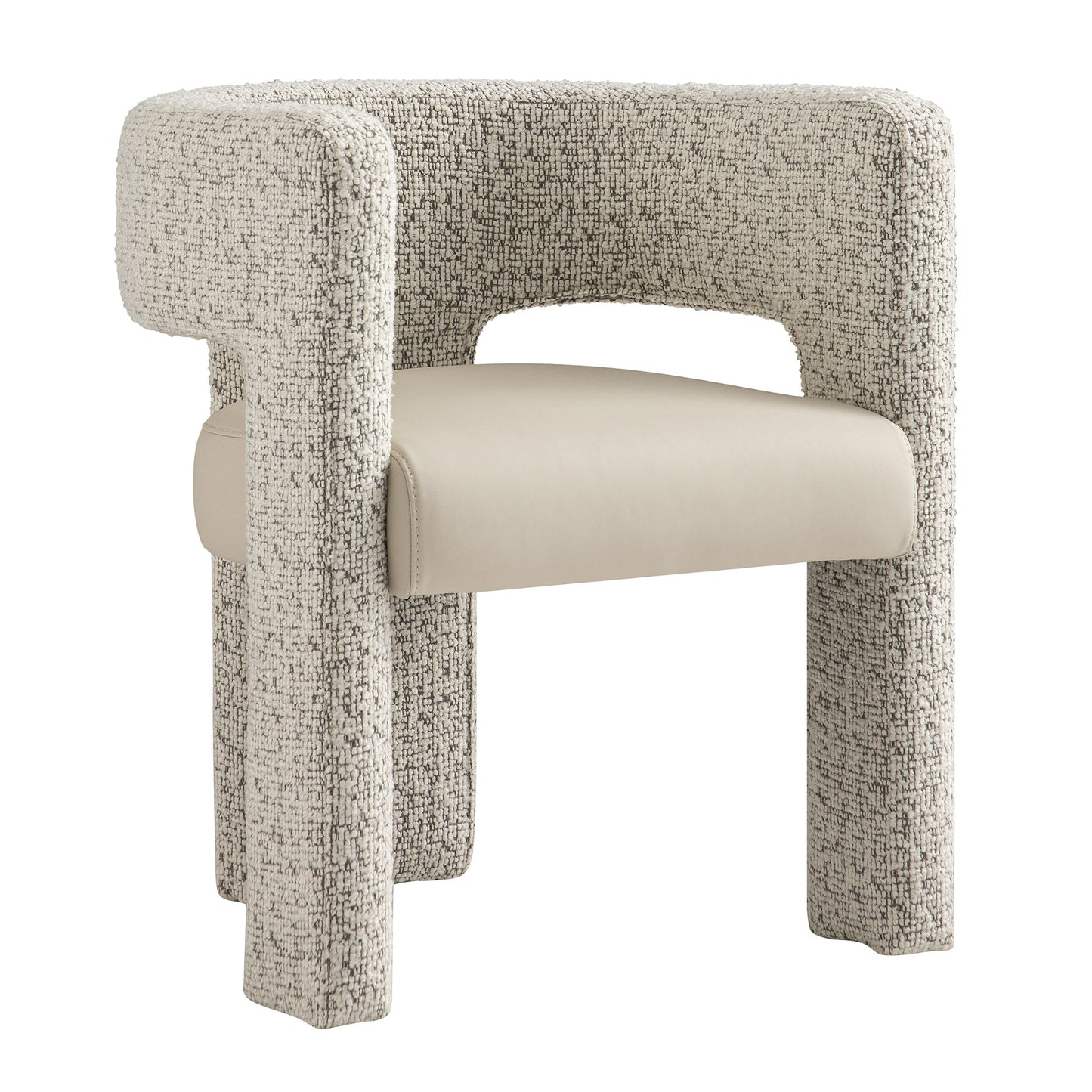 Chaise de salle à manger Greenwich Taupe Boucle et siège en similicuir beige