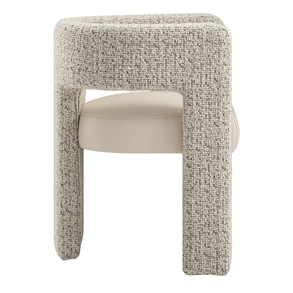 Chaise de salle à manger Greenwich Taupe Boucle et siège en similicuir beige