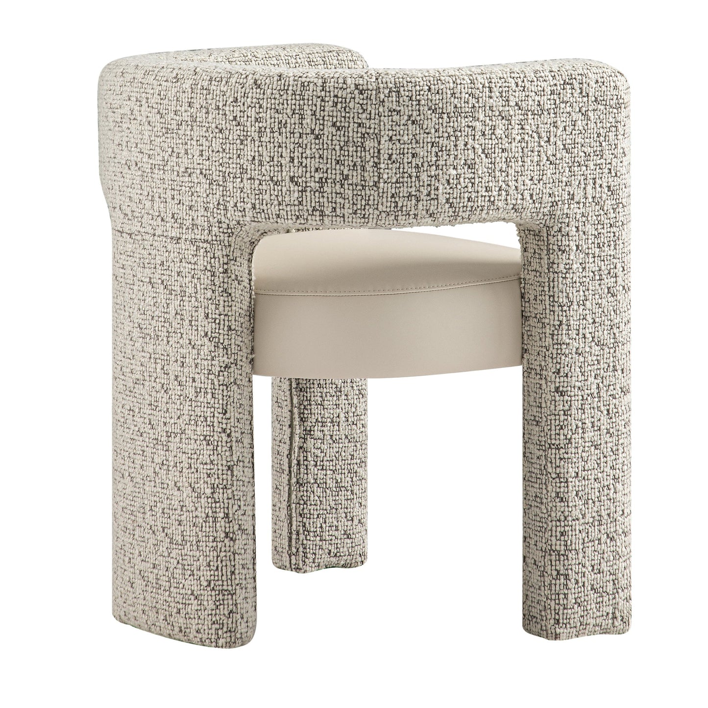 Chaise de salle à manger Greenwich Taupe Boucle et siège en similicuir beige