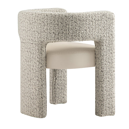 Chaise de salle à manger Greenwich Taupe Boucle et siège en similicuir beige