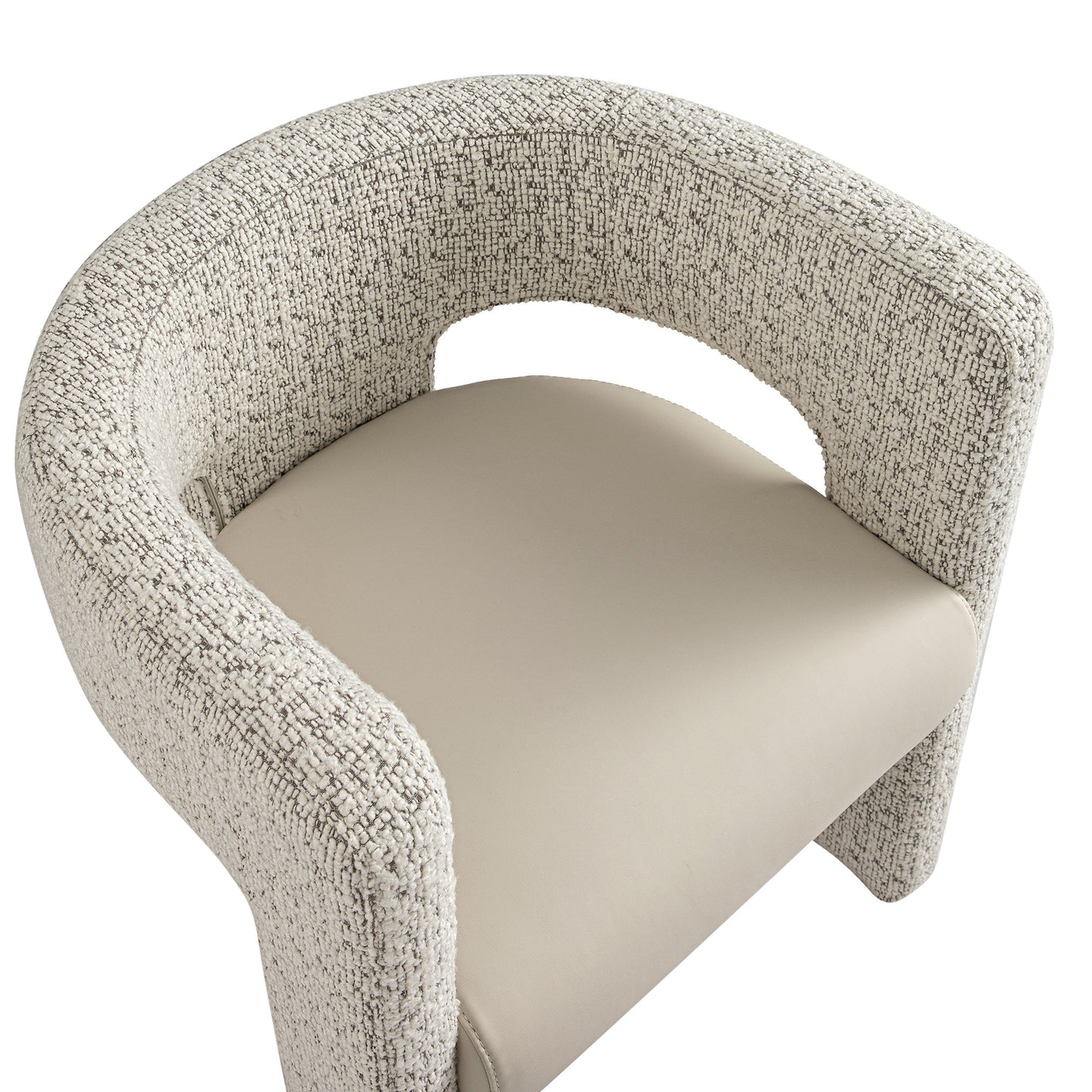 Chaise de salle à manger Greenwich Taupe Boucle et siège en similicuir beige