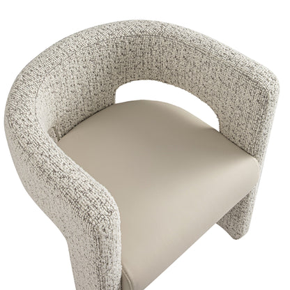 Chaise de salle à manger Greenwich Taupe Boucle et siège en similicuir beige