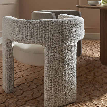 Chaise de salle à manger Greenwich Taupe Boucle et siège en similicuir beige