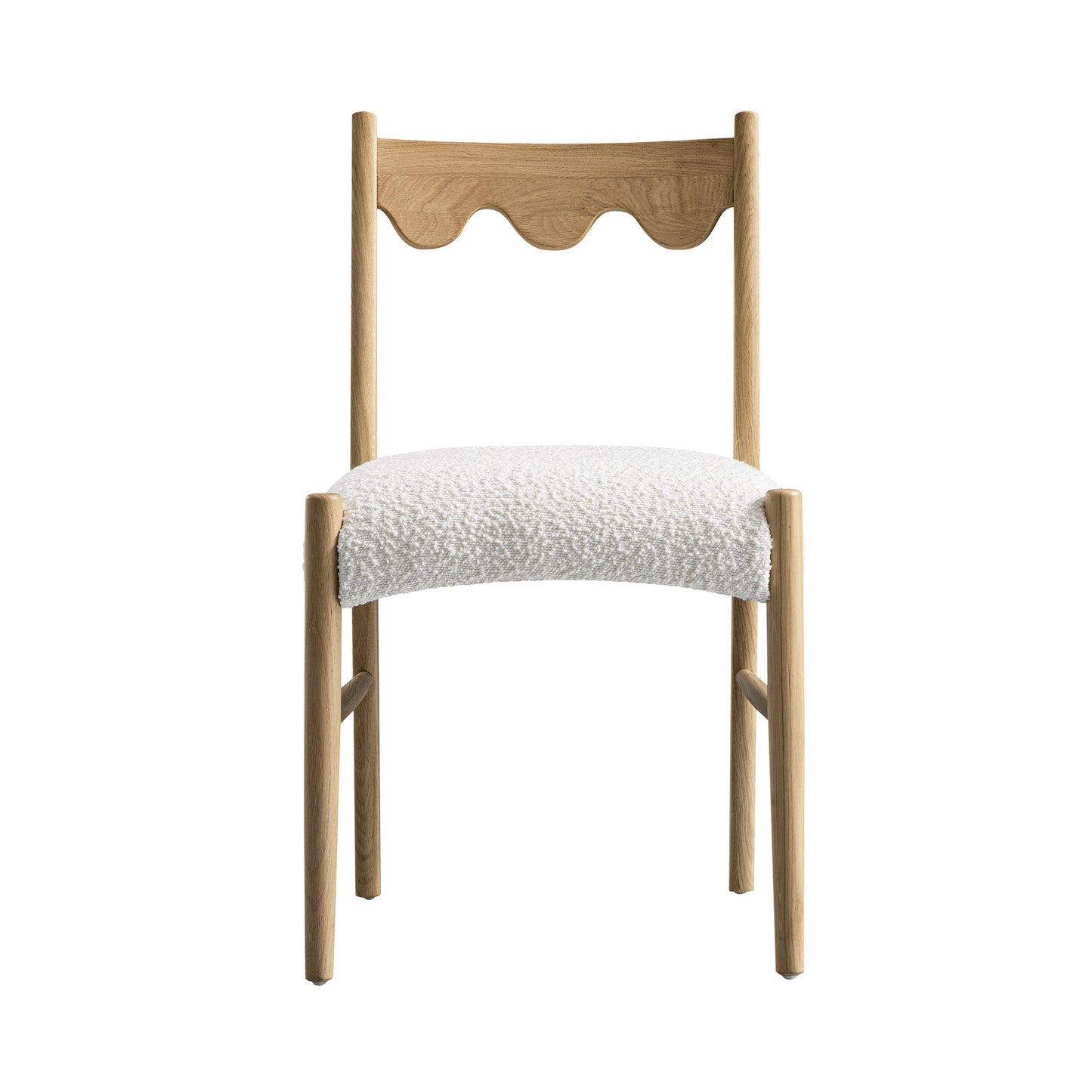 Ensemble de 2 chaises de salle à manger Ludlow, boucle écrue | Structure en chêne naturel