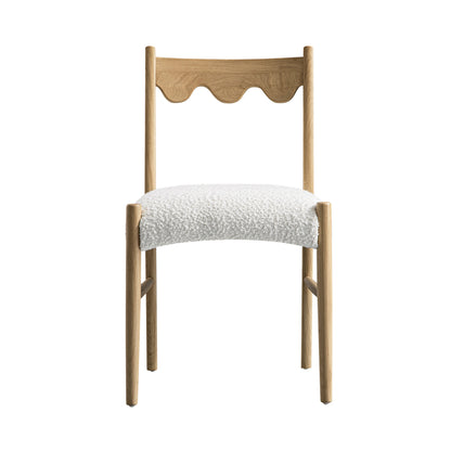 Ensemble de 2 chaises de salle à manger Ludlow, boucle écrue | Structure en chêne naturel