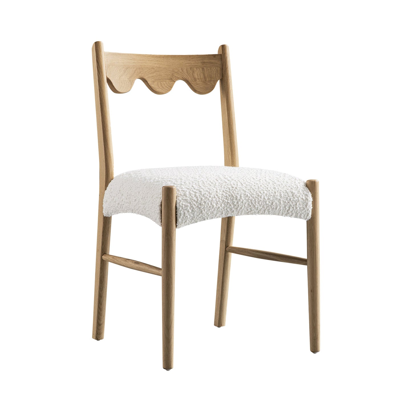 Ensemble de 2 chaises de salle à manger Ludlow, boucle écrue | Structure en chêne naturel