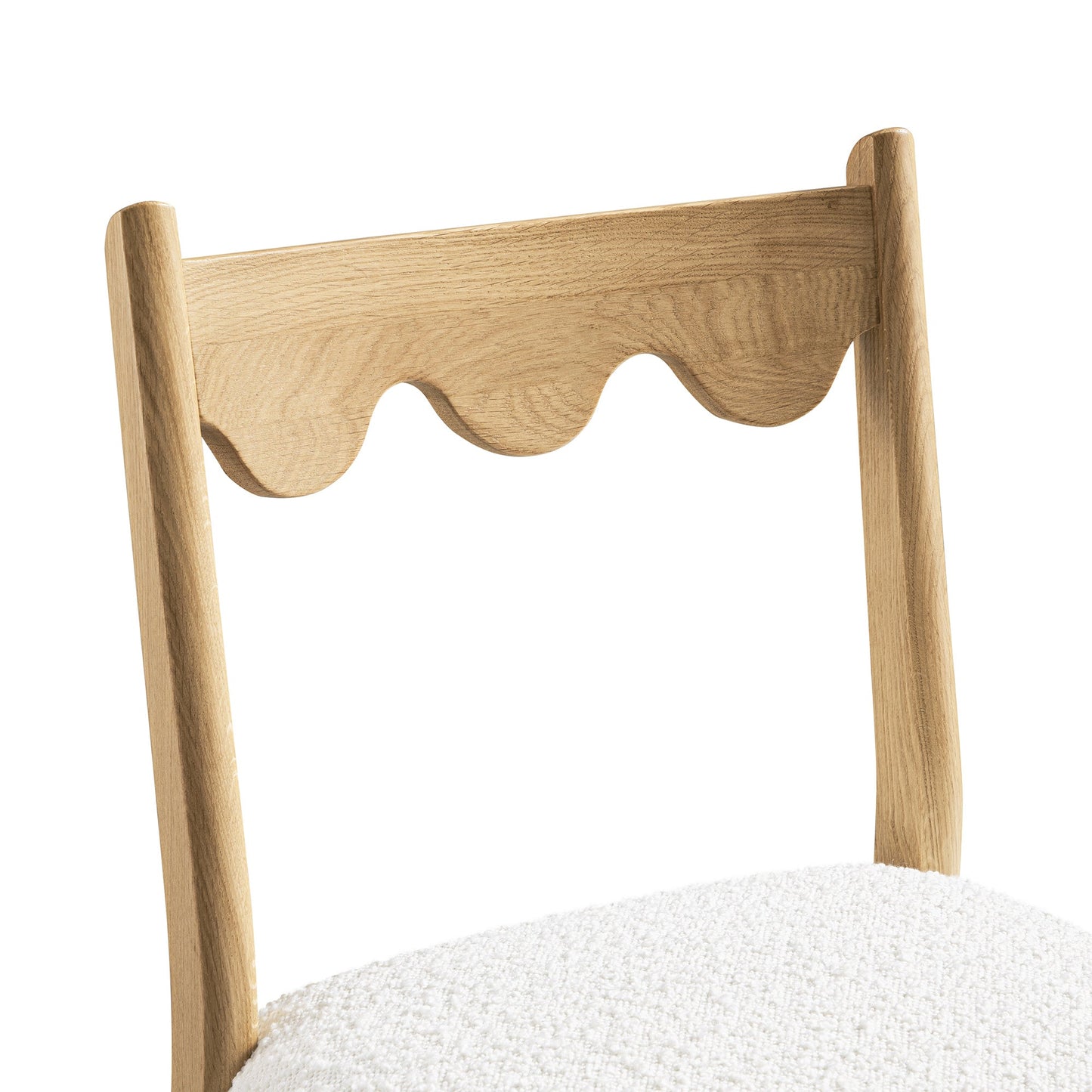 Ensemble de 2 chaises de salle à manger Ludlow, boucle écrue | Structure en chêne naturel