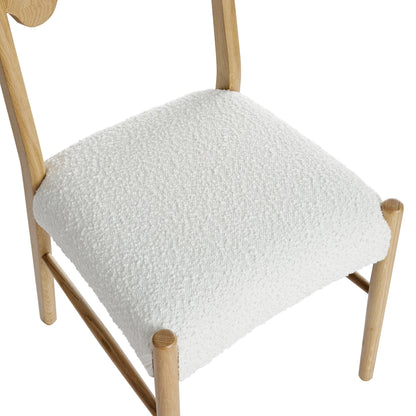 Ensemble de 2 chaises de salle à manger Ludlow, boucle écrue | Structure en chêne naturel