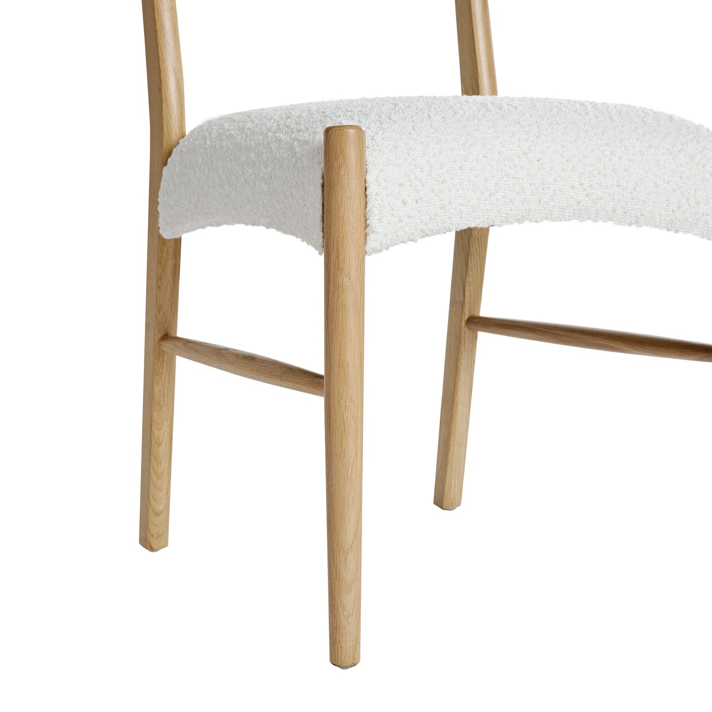 Ensemble de 2 chaises de salle à manger Ludlow, boucle écrue | Structure en chêne naturel