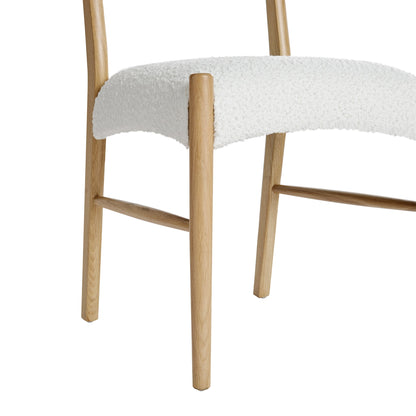 Ensemble de 2 chaises de salle à manger Ludlow, boucle écrue | Structure en chêne naturel