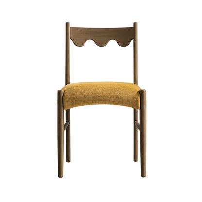 Ensemble de 2 chaises de salle à manger Ludlow, chenille miel épicé | Chêne argenté