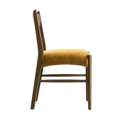 Ensemble de 2 chaises de salle à manger Ludlow, chenille miel épicé | Chêne argenté