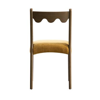 Ensemble de 2 chaises de salle à manger Ludlow, chenille miel épicé | Chêne argenté