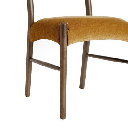 Ensemble de 2 chaises de salle à manger Ludlow, chenille miel épicé | Chêne argenté