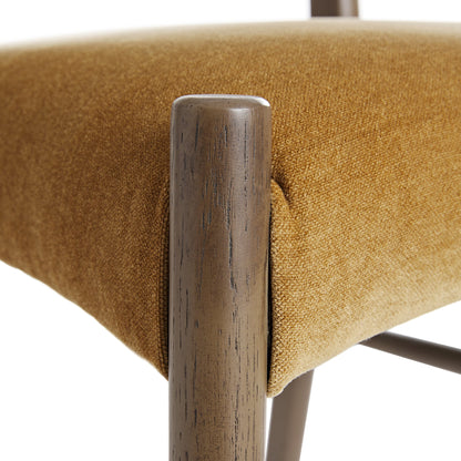 Ensemble de 2 chaises de salle à manger Ludlow, chenille miel épicé | Chêne argenté