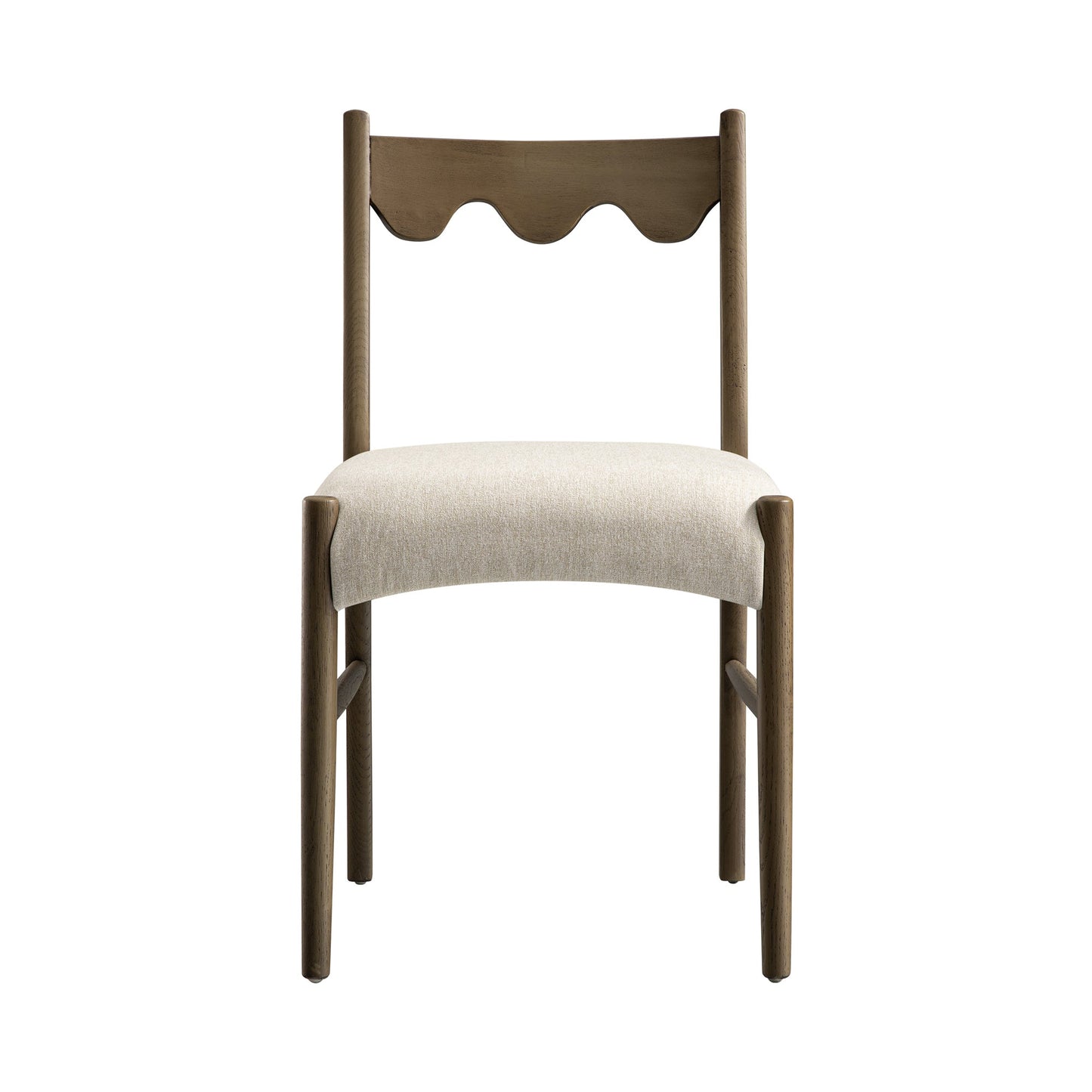 Ensemble de 2 chaises de salle à manger Ludlow, tissu avoine | Cadre en chêne argenté