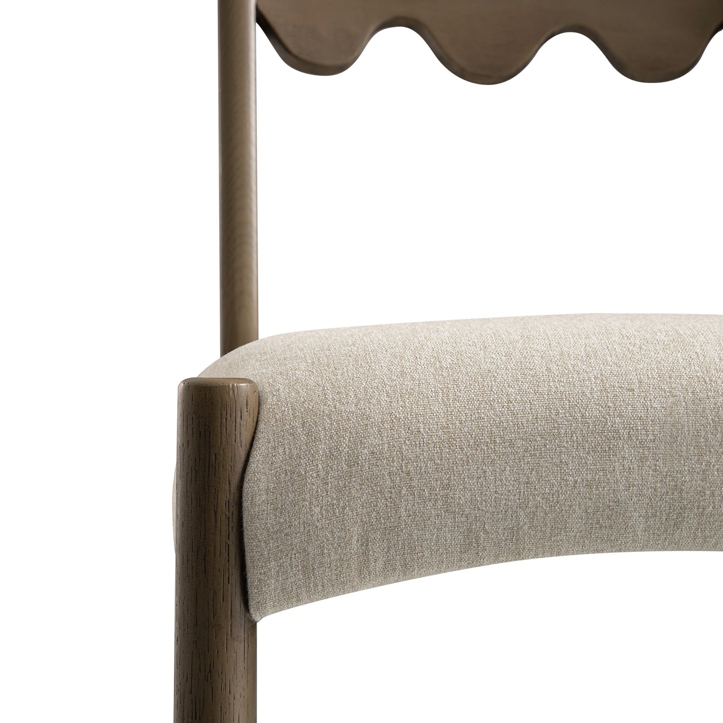 Ensemble de 2 chaises de salle à manger Ludlow, tissu avoine | Cadre en chêne argenté