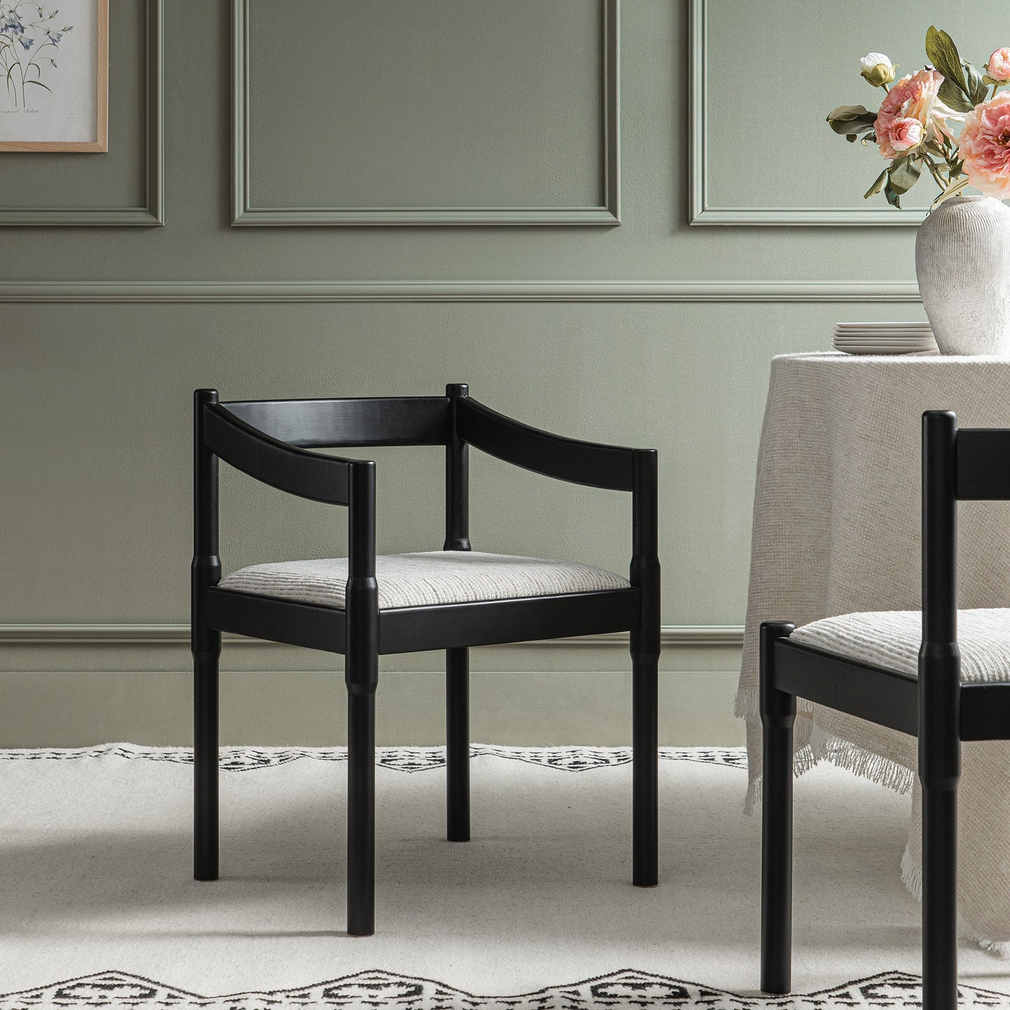 Chaise Carver 2 en 1 Minley, noir mat