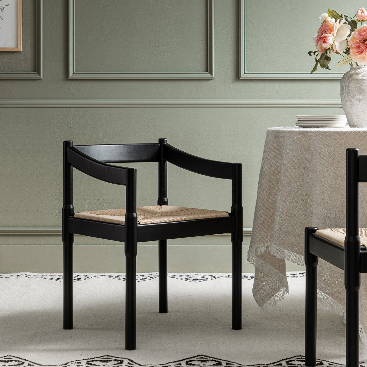 Chaise Carver 2 en 1 Minley, noir mat