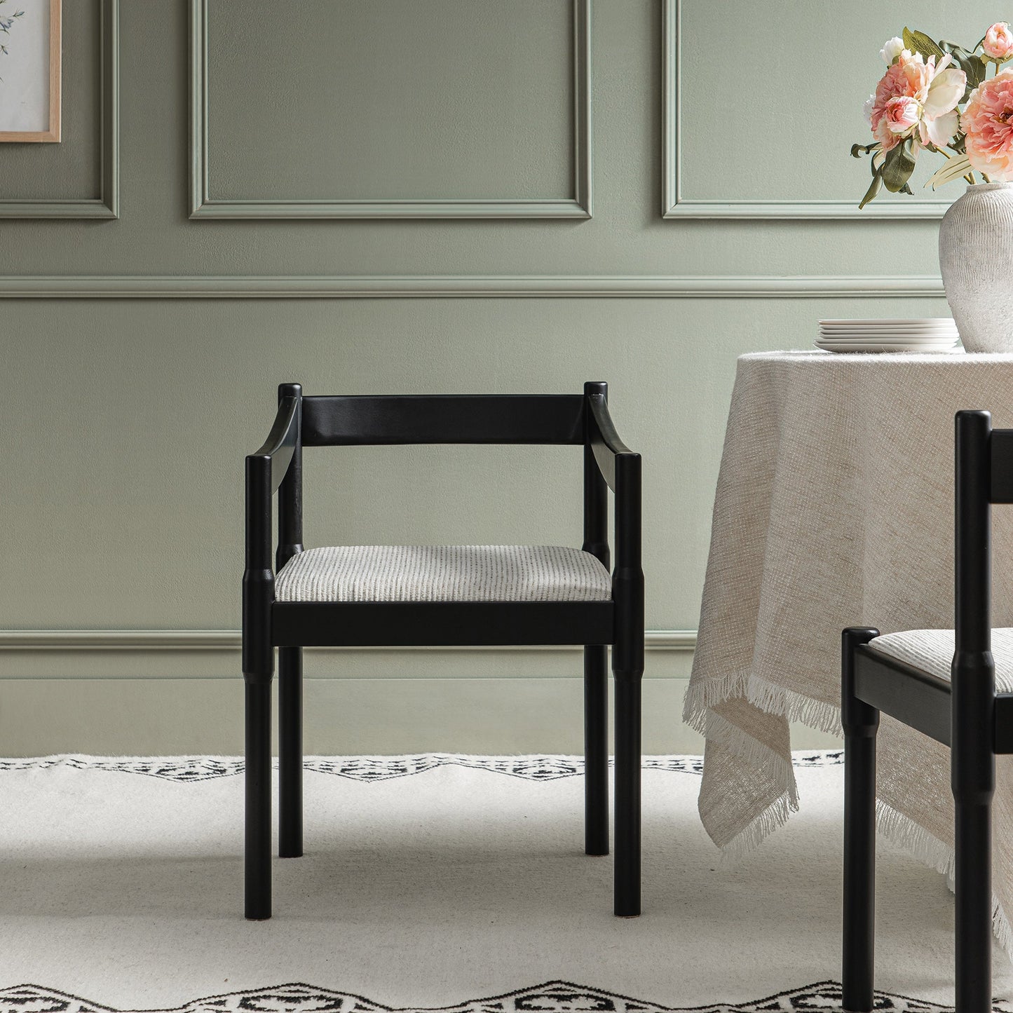 Chaise Carver 2 en 1 Minley, noir mat