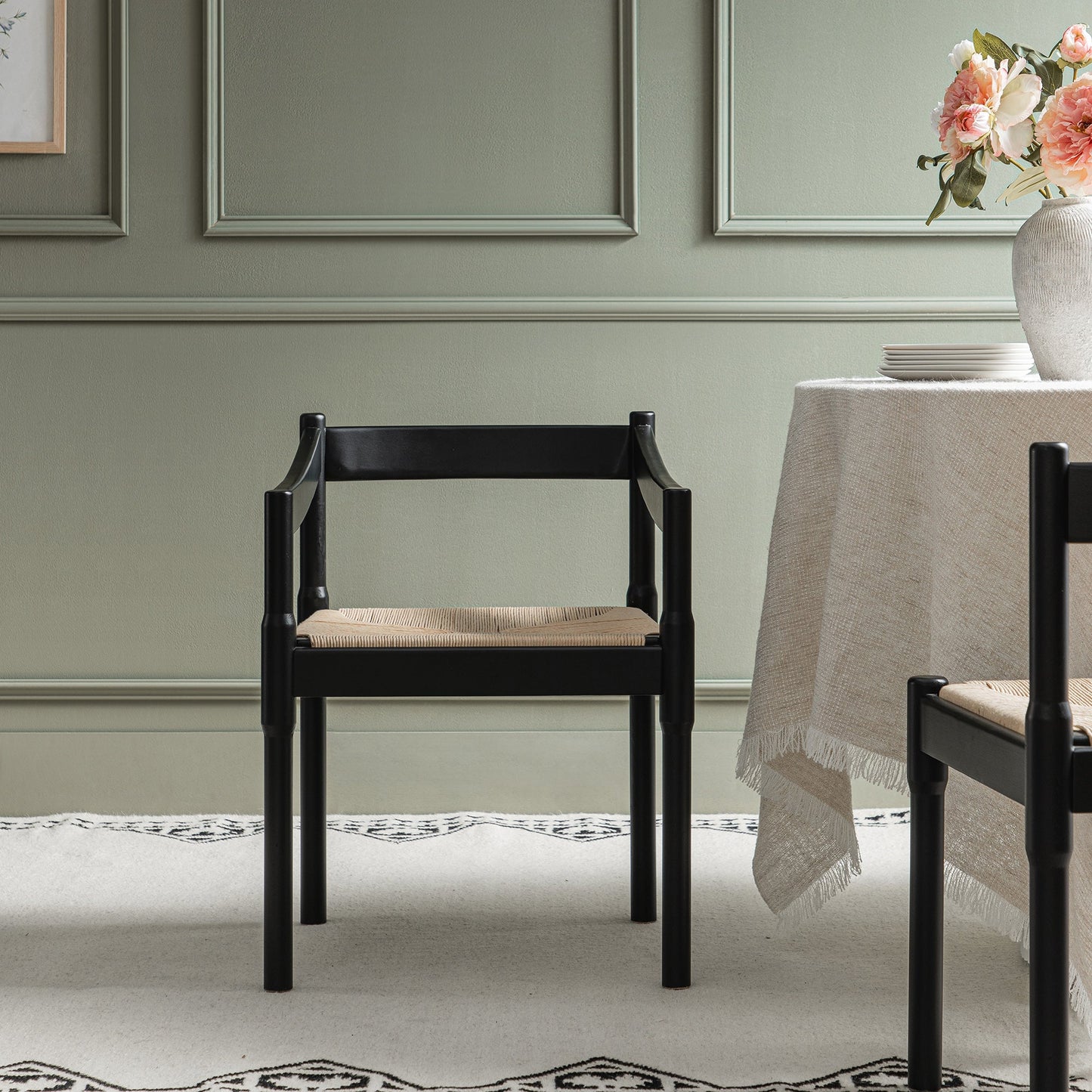 Chaise Carver 2 en 1 Minley, noir mat