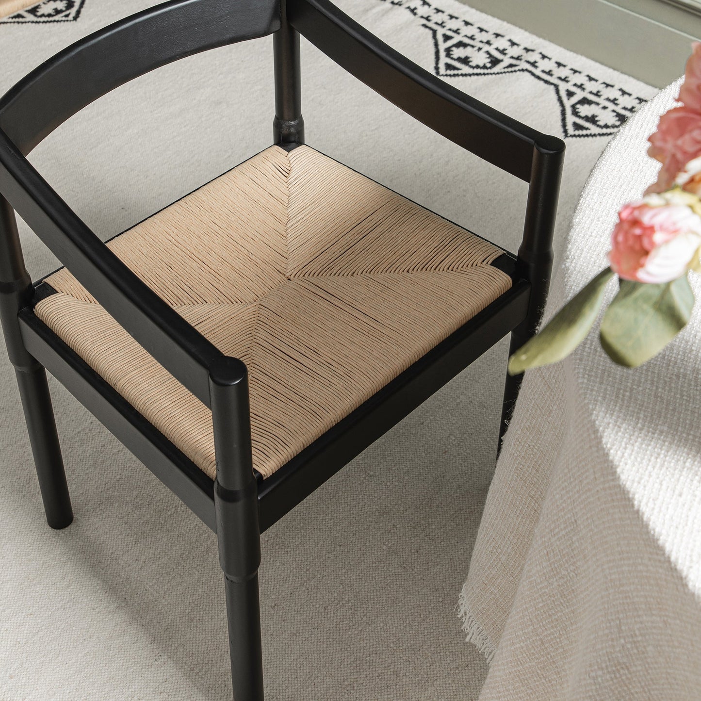 Chaise Carver 2 en 1 Minley, noir mat