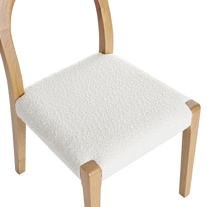 Chaise de salle à manger Lumi, boucle écrue | Structure en chêne naturel