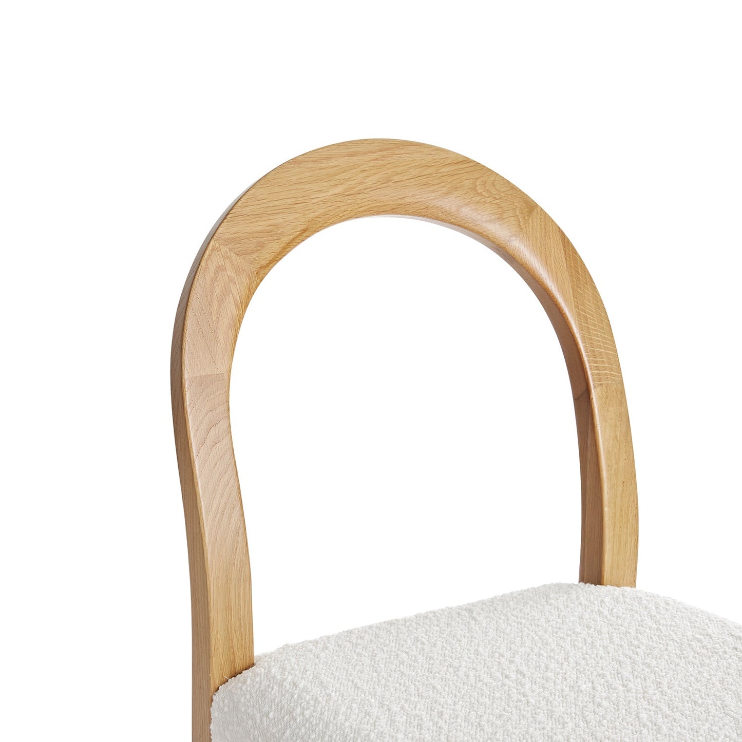 Chaise de salle à manger Lumi, boucle écrue | Structure en chêne naturel