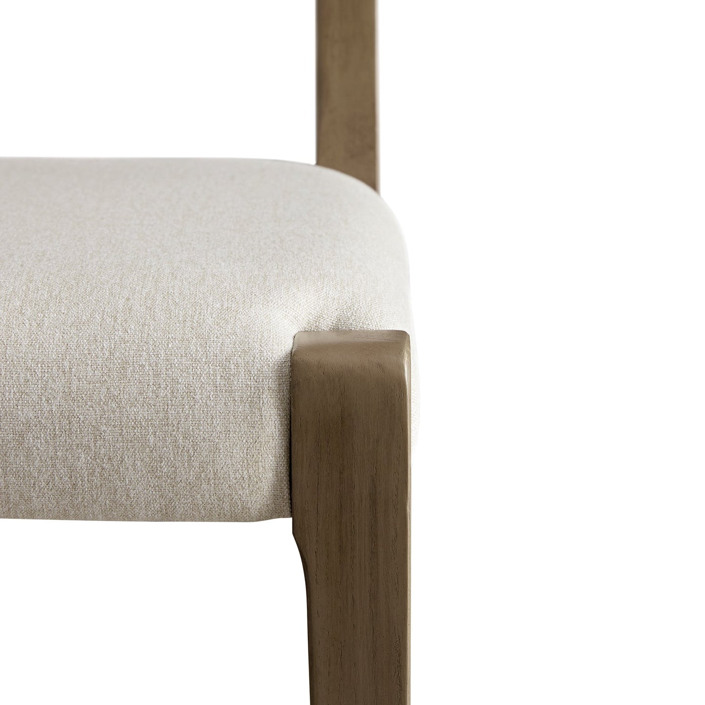 Chaise de salle à manger Lumi, tissu avoine | Structure en chêne argenté