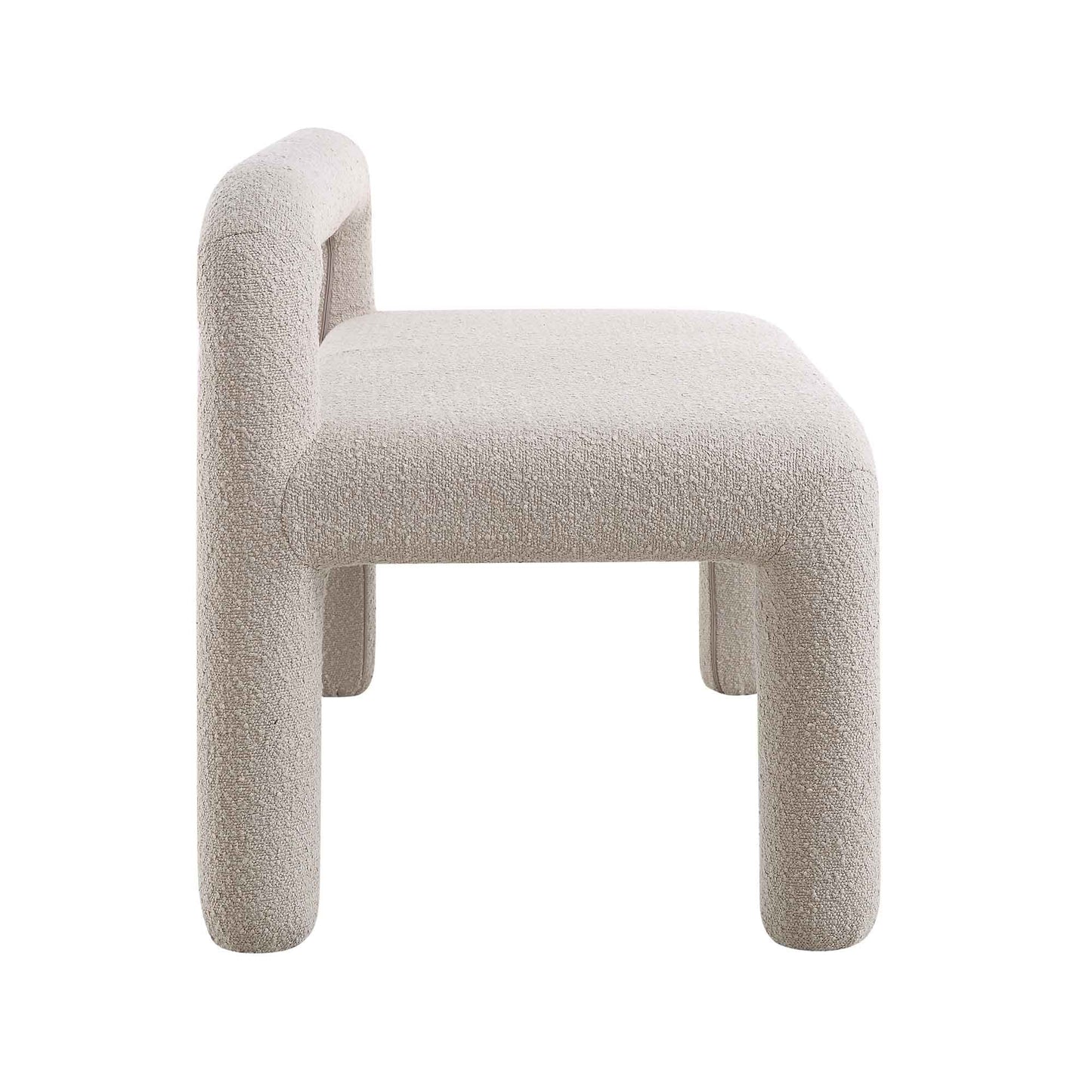 Banc de salle à manger 3 places Libby Taupe clair Boucle