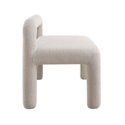 Banc de salle à manger 3 places Libby Taupe clair Boucle