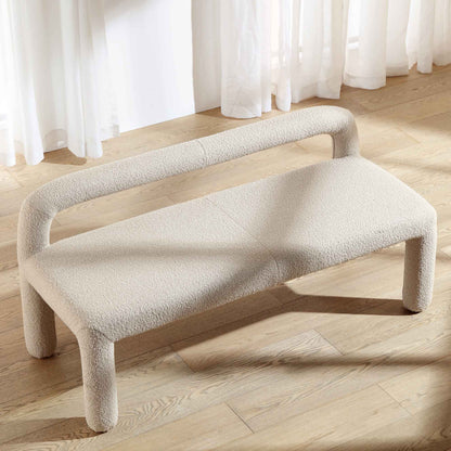 Banc de salle à manger 3 places Libby Taupe clair Boucle