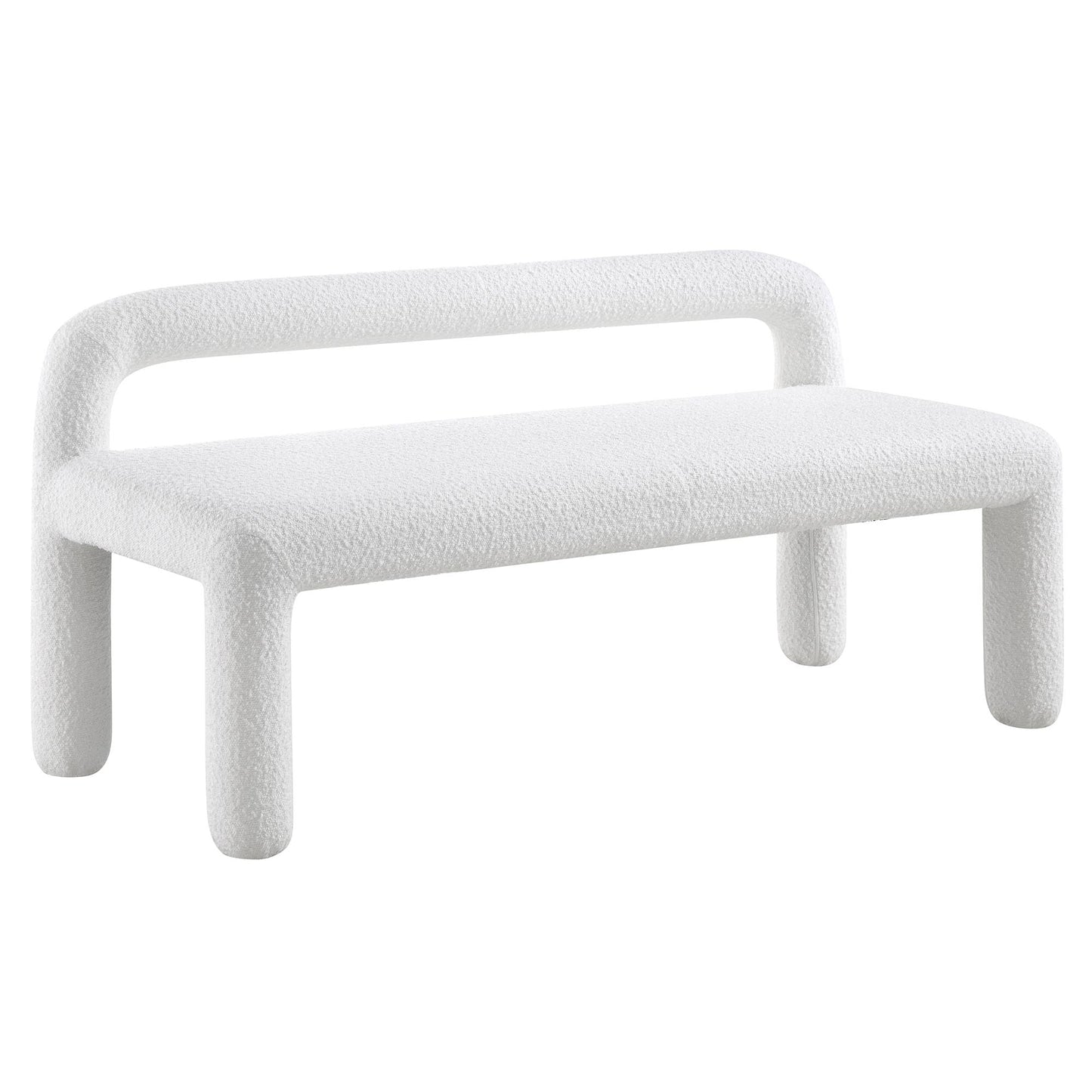 Banc de salle à manger 3 places Libby Light White Boucle