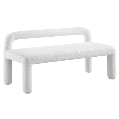 Banc de salle à manger 3 places Libby Light White Boucle