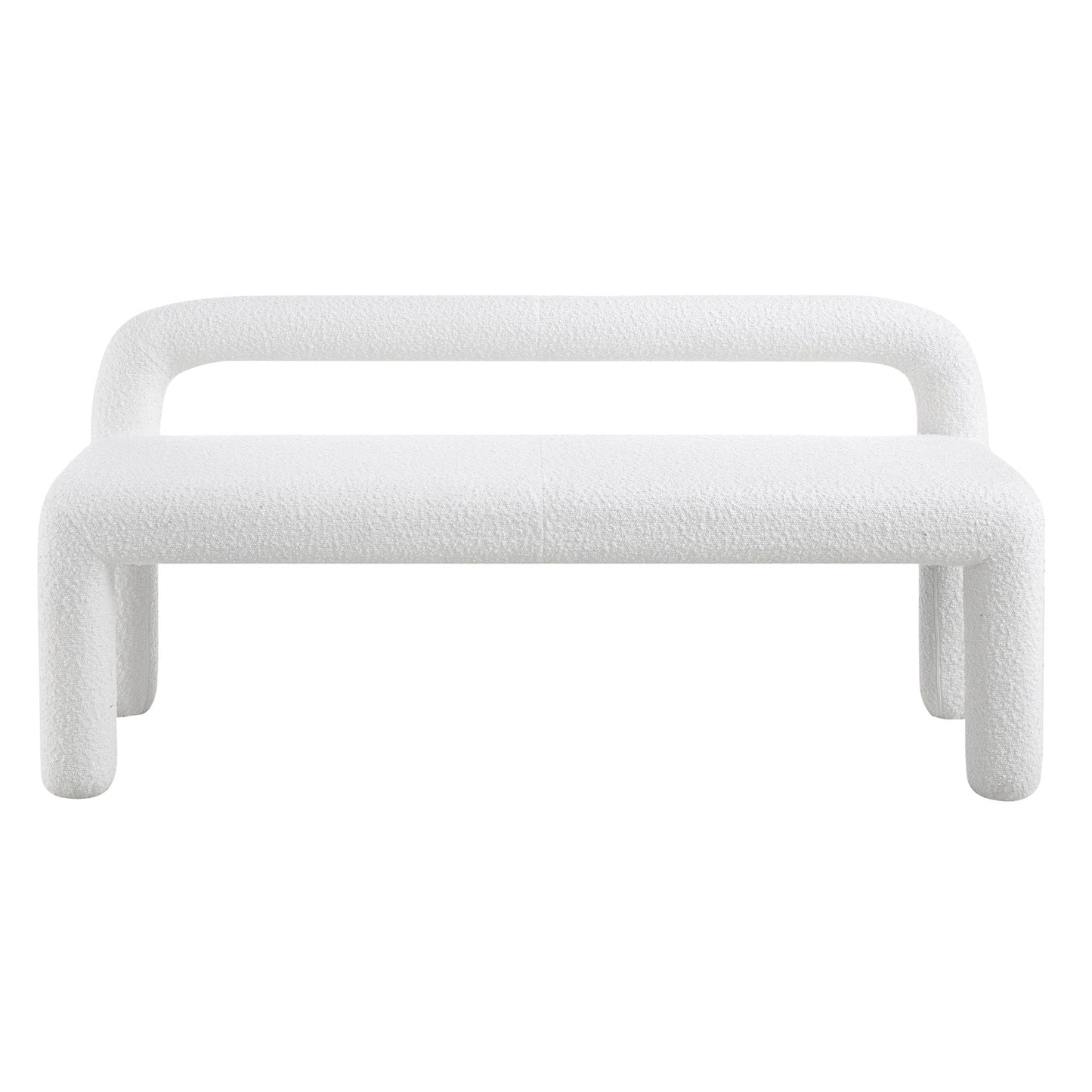 Banc de salle à manger 3 places Libby Light White Boucle