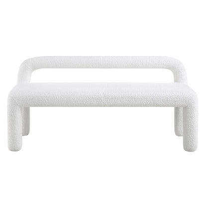 Banc de salle à manger 3 places Libby Light White Boucle