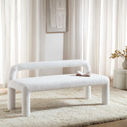 Banc de salle à manger 3 places Libby Light White Boucle