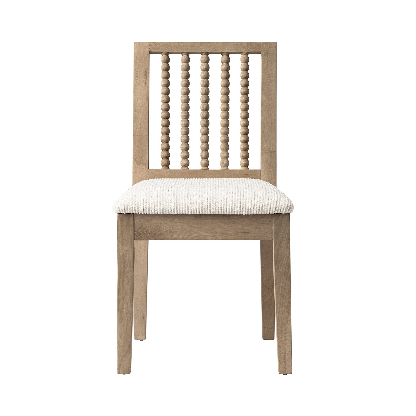 Ensemble de 2 chaises de salle à manger Hemingford en chêne lavé, tissu texturé beige et fuseau