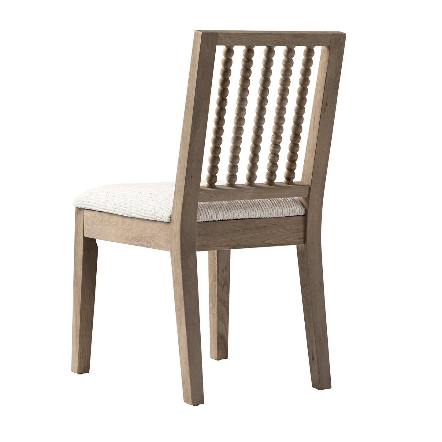 Ensemble de 2 chaises de salle à manger Hemingford en chêne lavé, tissu texturé beige et fuseau