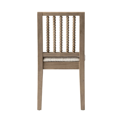 Ensemble de 2 chaises de salle à manger Hemingford en chêne lavé, tissu texturé beige et fuseau