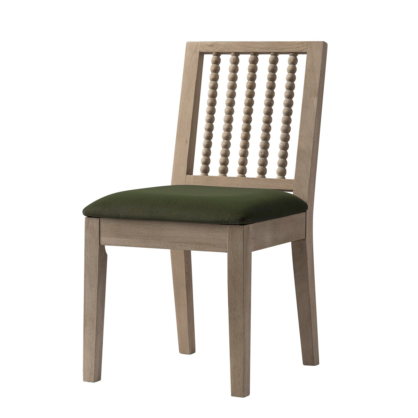 Ensemble de 2 chaises de salle à manger Hemingford en velours vert mousse et chêne lavé