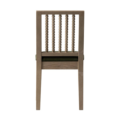 Ensemble de 2 chaises de salle à manger Hemingford en velours vert mousse et chêne lavé